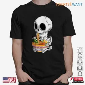 Anime Halloween Shirt: Kawaii Japanese Skeleton Ramen Halloween Costume 6 Anime Halloween Shirt Kawaii Skeleton Ramen Tee 2 1.jpg