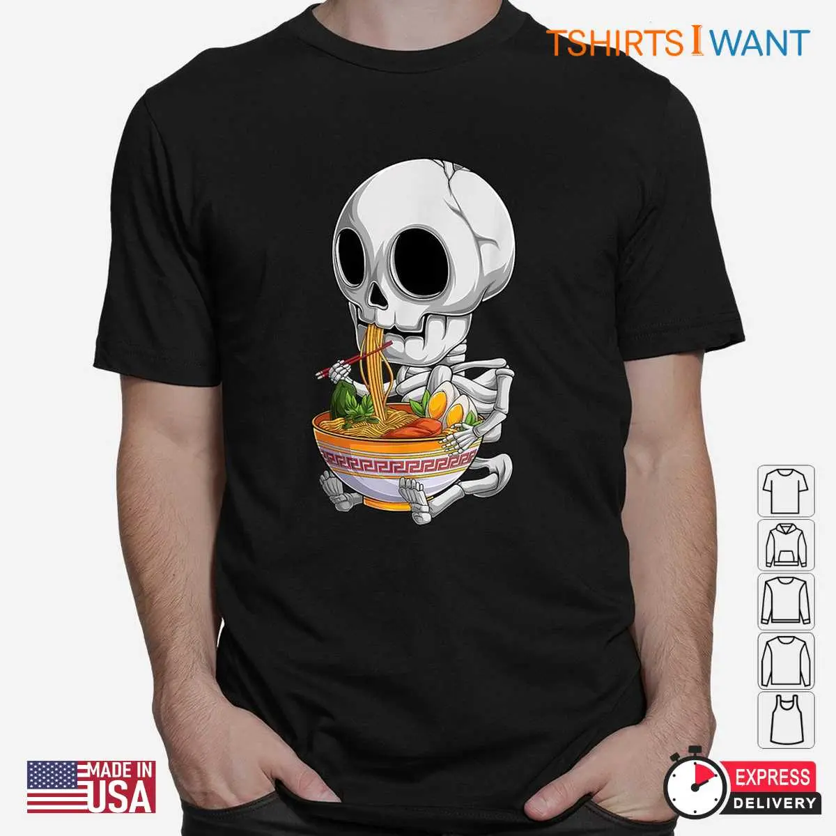 Anime Halloween Shirt Kawaii Skeleton Ramen Tee 2 1.jpg