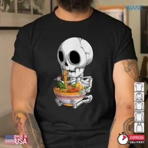 Anime Halloween Shirt: Kawaii Japanese Skeleton Ramen Halloween Costume 8 Anime Halloween Shirt Kawaii Skeleton Ramen Tee 4 1.jpg