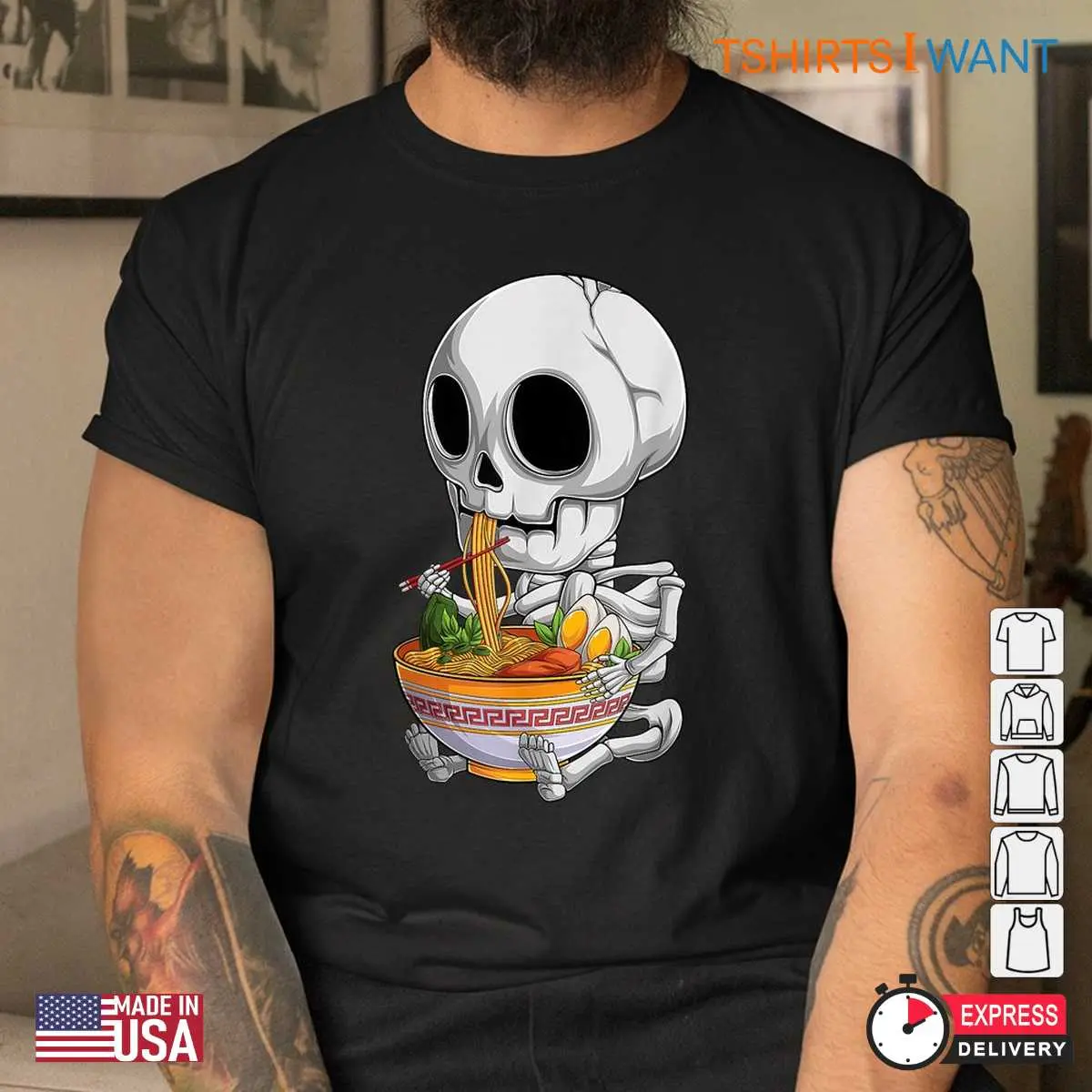 Anime Halloween Shirt Kawaii Skeleton Ramen Tee 4 1.jpg
