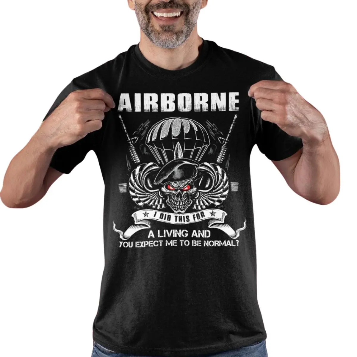 Army Airborne Wings with Skull T Shirts Perfect Gift for Paratrooper Army Troops 5