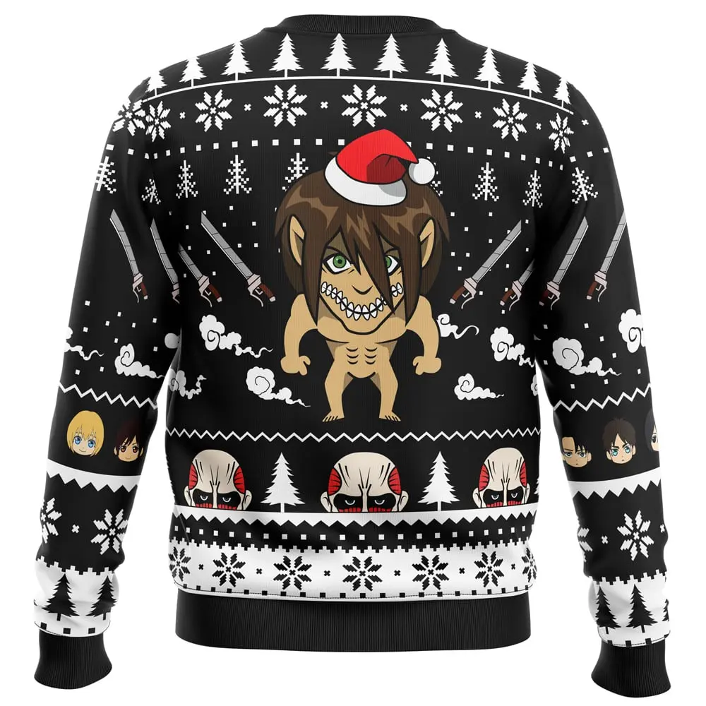 Attack Titan: Attack On Titan Ugly Christmas Sweater 4 Attack Titan: Attack On Titan Ugly Christmas Sweater Front View