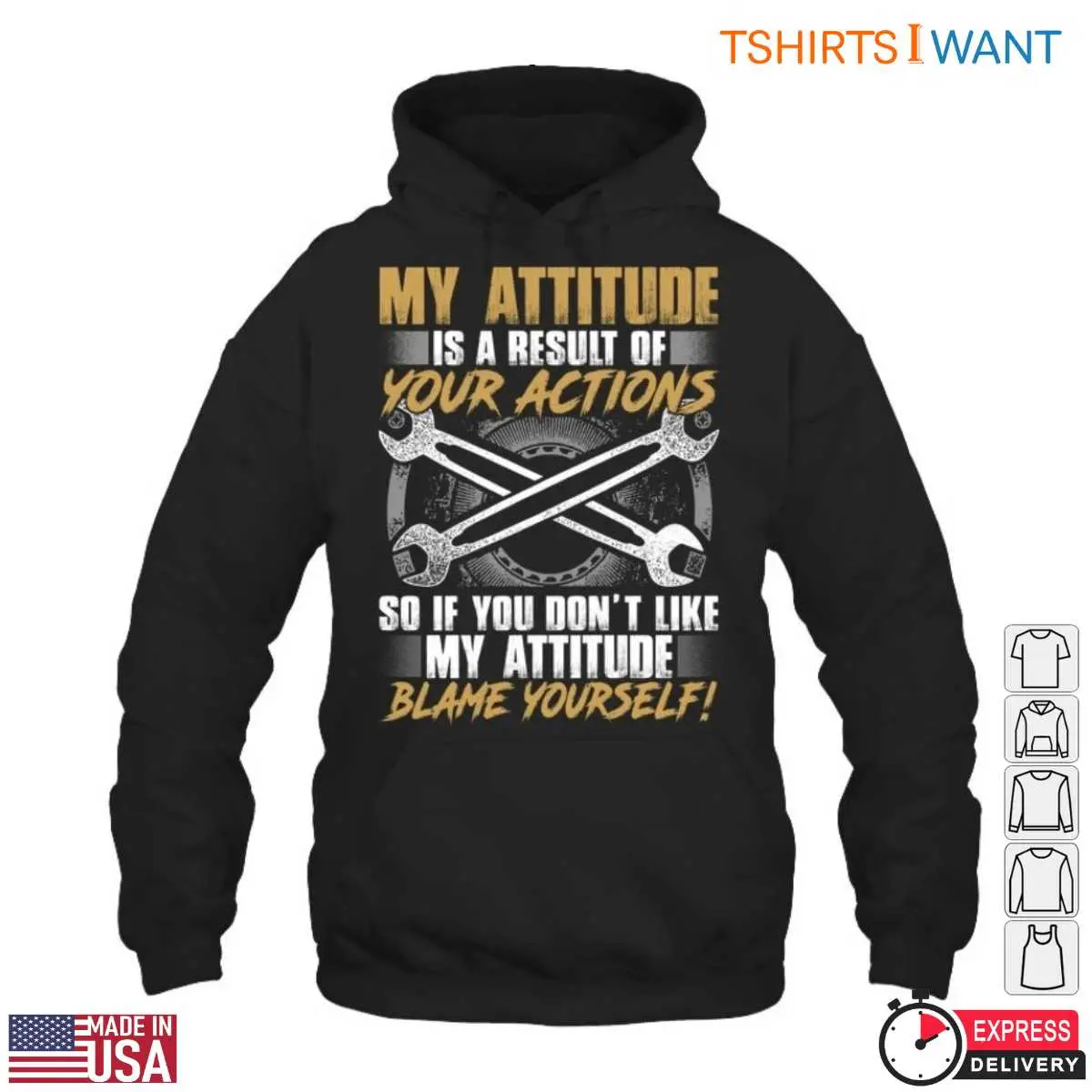 Attitude Warning Cross Wrench Auto Mechanic Apparel T-Shirt 2 Attitude Warning Cross Wrench Auto Mechanic Apparel T Shirt 2 1.jpg