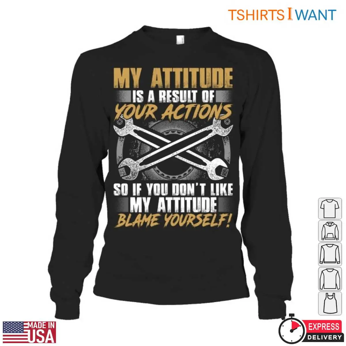 Attitude Warning Cross Wrench Auto Mechanic Apparel T-Shirt 3 Attitude Warning Cross Wrench Auto Mechanic Apparel T Shirt 3 1.jpg