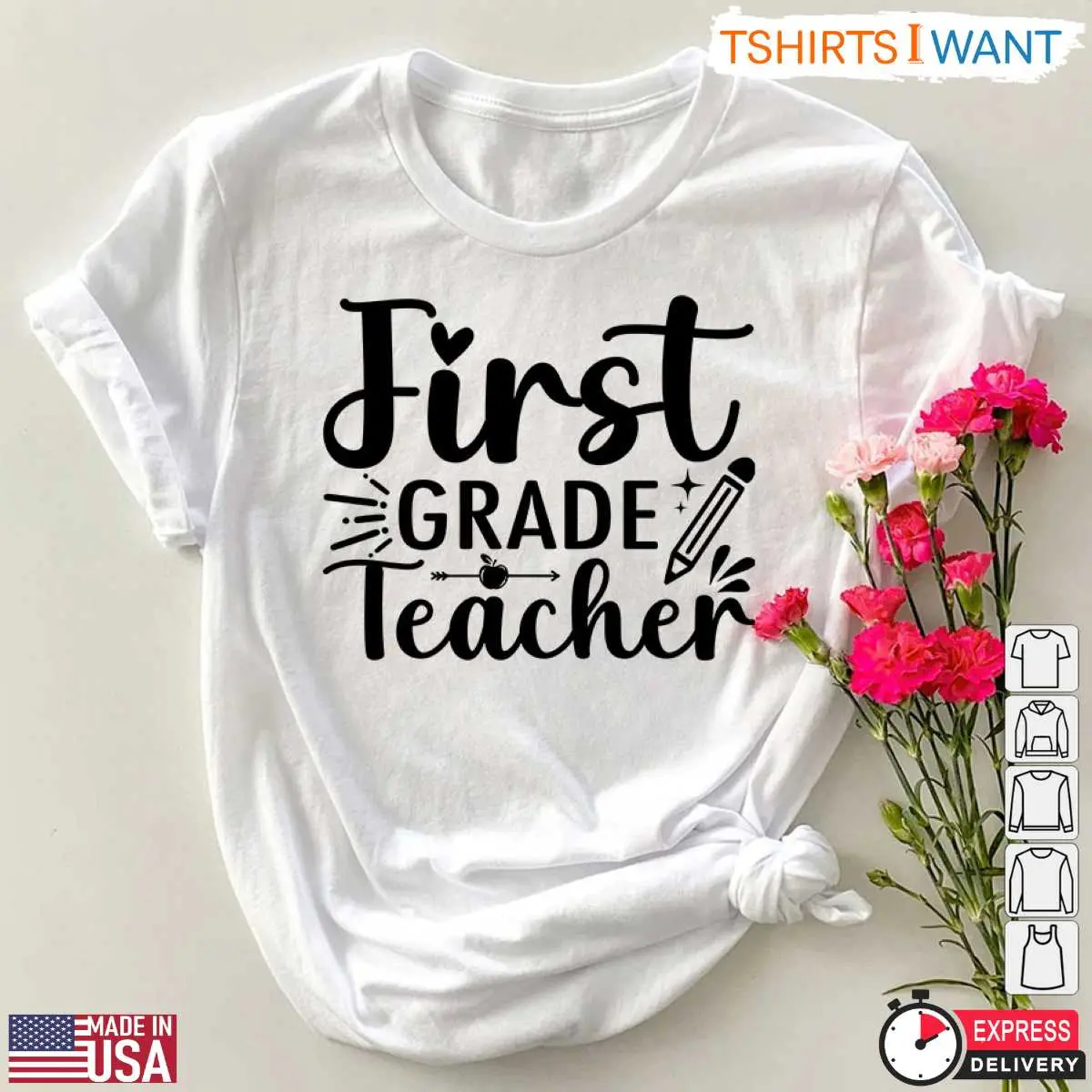 Back To School Teacher Shirt First Grade Pencil Teaching Tee 1 1.jpg
