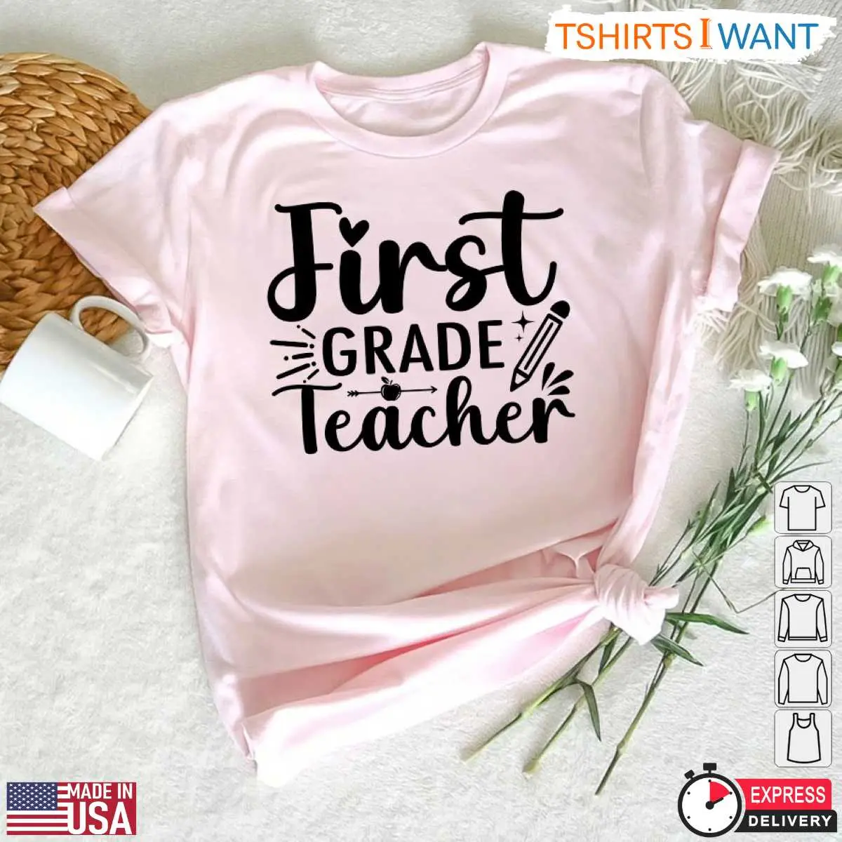 Back To School Teacher Shirt First Grade Pencil Teaching Tee 4 1.jpg