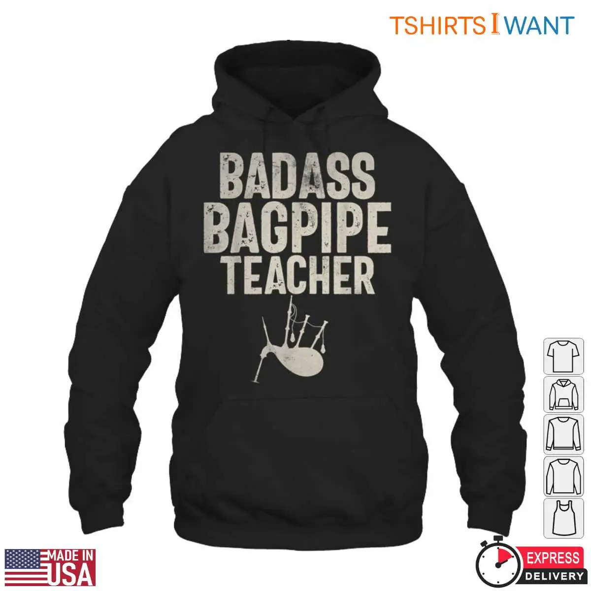 Badass Bagpipe Teacher with Bagpipe Icon Graphic Music Teacher T Shirt 4 1.jpg