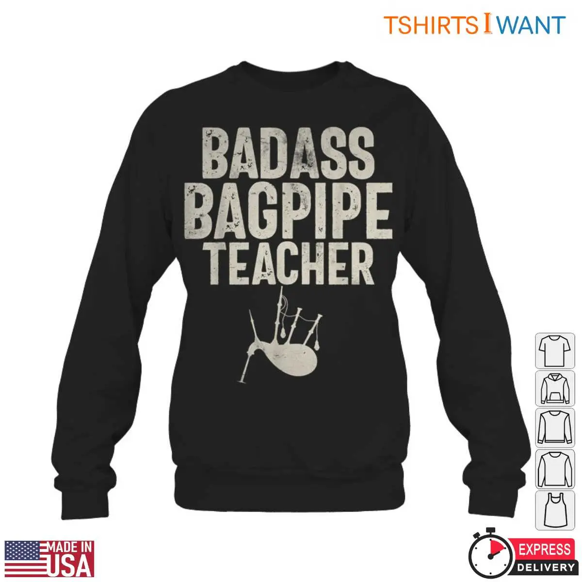 Badass Bagpipe Teacher with Bagpipe Icon Graphic Music Teacher T Shirt 6 1.jpg