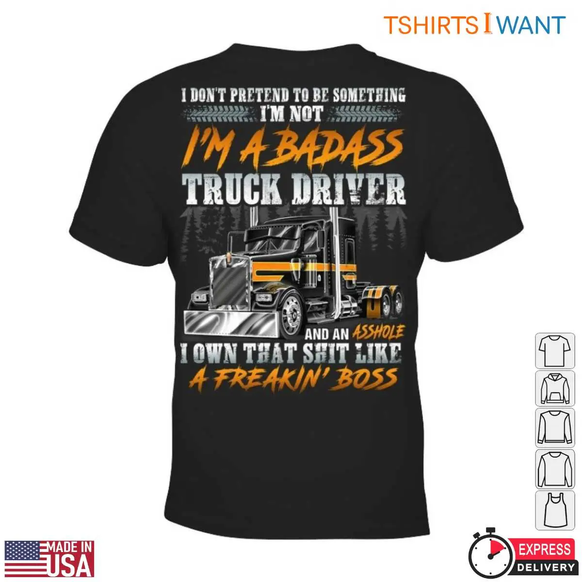 Badass Truck Driver Trucker T-Shirt - Conquer The Road With Bold Apparel 13 Badass Truck Driver T-Shirt Detail