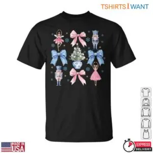 Ballet Nutcracker Pink Bows Christmas Tree Tee 1 1.jpg