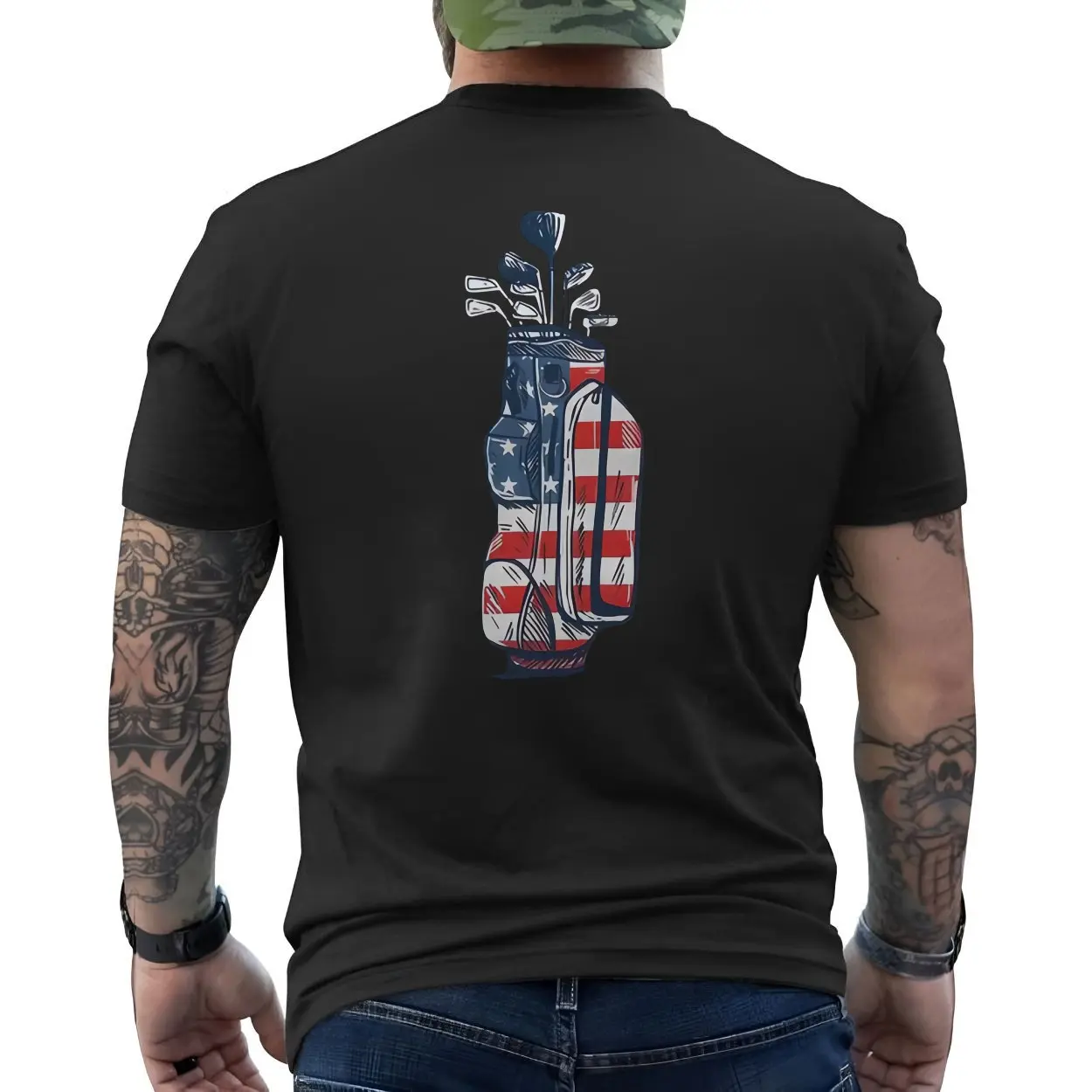 Barstool Golf T Shirt E28093 Patriotic American Flag Golf Graphic Tee 3.jpg
