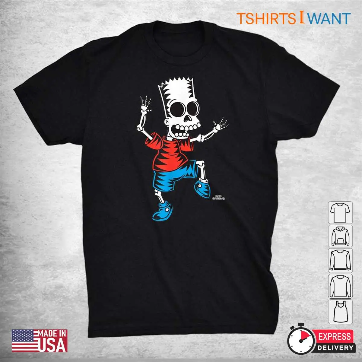 Bart Simpson Skeleton: The Simpsons Bart Skeleton Treehouse Of Horror Halloween Shirt 8 Bart Simpson Skeleton Shirt Design