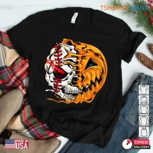 Baseball Halloween Shirts: Baseball Player Skeleton Pumpkin Costume Tee 6 Baseball Halloween Shirts Spooky Skeleton Player Tee 3 1.jpg