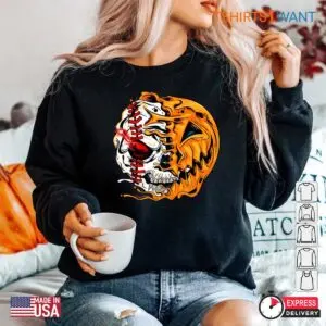 Baseball Halloween Shirts: Baseball Player Skeleton Pumpkin Costume Tee 7 Baseball Halloween Shirts Spooky Skeleton Player Tee 5 1.jpg