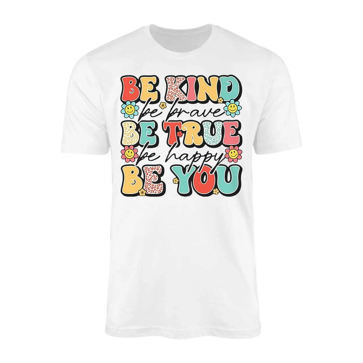 Be Kind Be You T Shirt Groovy Retro 70s Style Inspirational Quote Tee 1 1.jpg