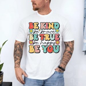 Be Kind Be You T Shirt Groovy Retro 70s Style Inspirational Quote Tee 4 1.jpg