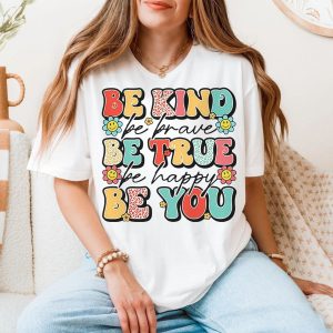 Be Kind Be You T Shirt Groovy Retro 70s Style Inspirational Quote Tee 5 1.jpg