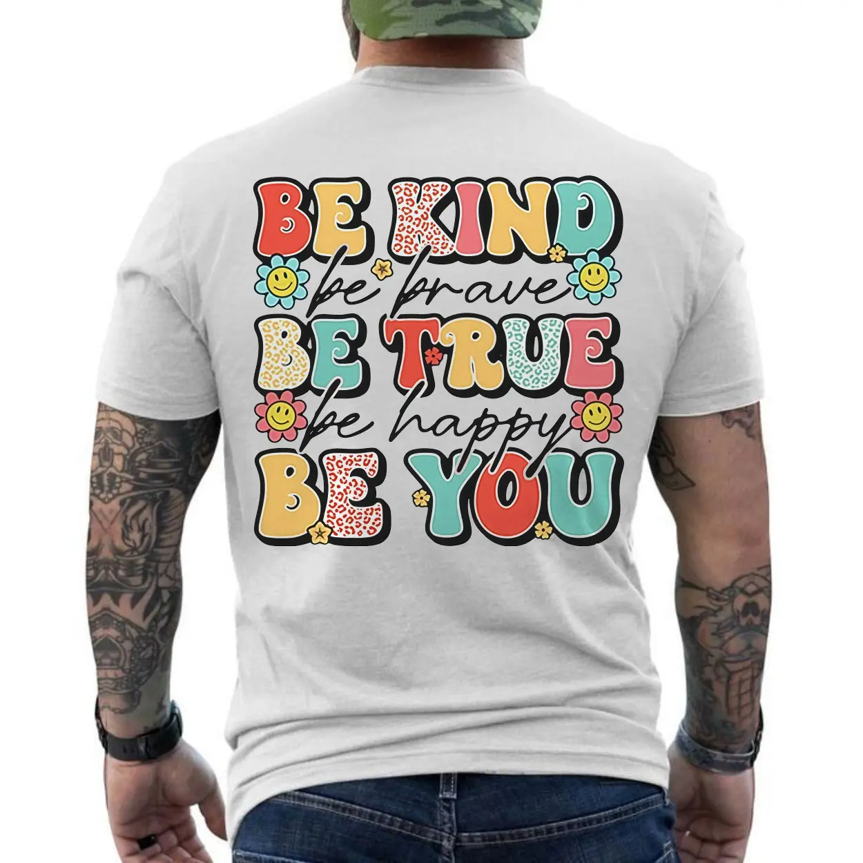 Be Kind Be You T Shirt Groovy Retro 70s Style Inspirational Quote Tee 6 1.jpg