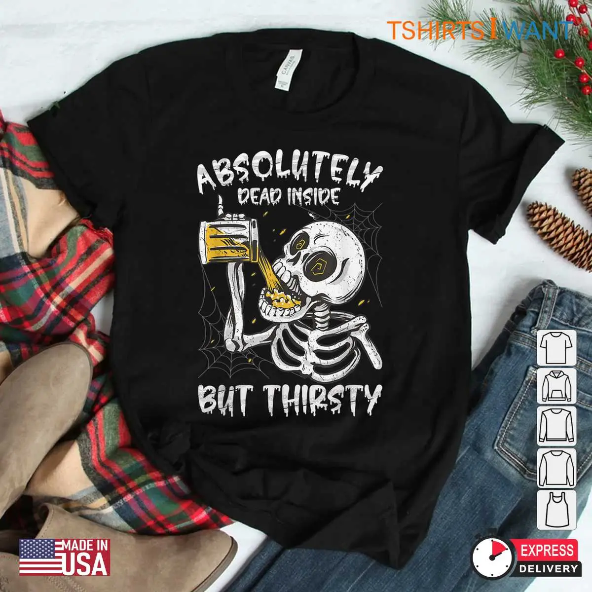 Beer Halloween Shirt Dead Inside Skeleton Tee 1 1.jpg