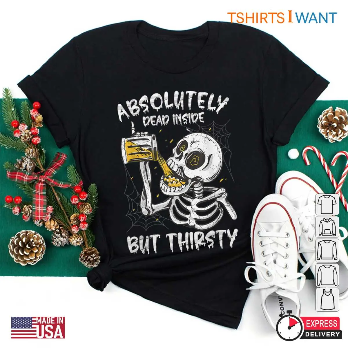 Beer Halloween Shirt Dead Inside Skeleton Tee 2 1.jpg