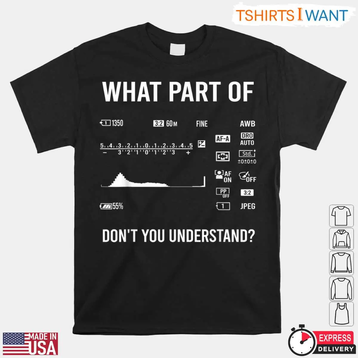 Best Gift For Photographers - Cool Camera Photography Shirt 2 Front view of Best Gift For Photographers Shirt