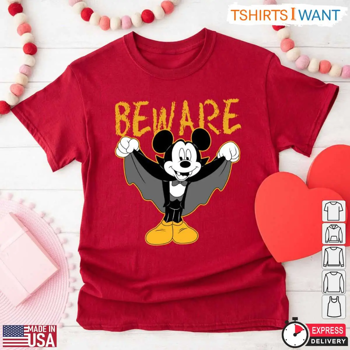 Beware Mickey Mouse as a Vampire T Shirt Spooky Halloween Disney Graphic Tee for Fans 6 1.jpg