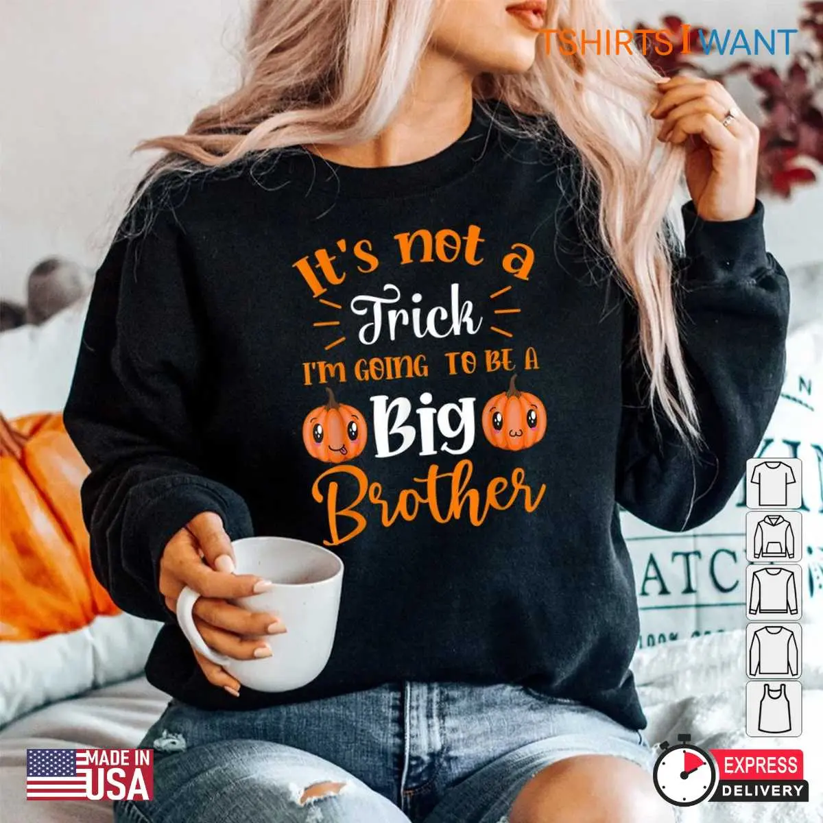 Big Sister Halloween Shirt New Sibling Reveal Tee 5 1.jpg