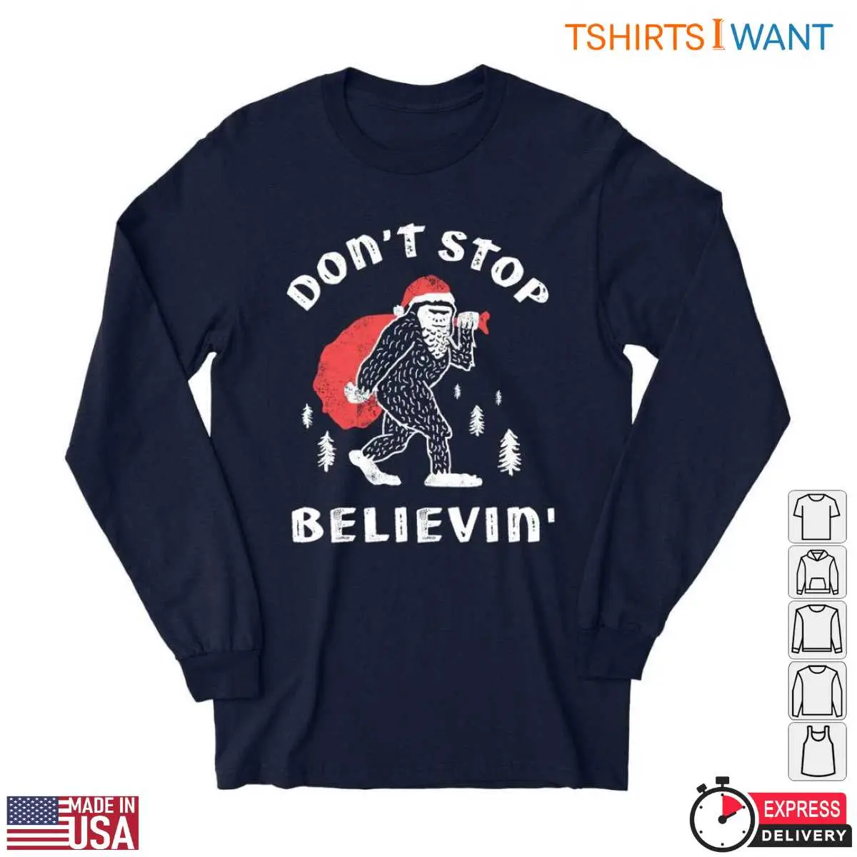 Bigfoot Christmas T Shirt Don t Stop Believin 2 1.jpg