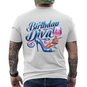 Birthday Diva T Shirt E28093 Glam High Heel and Wine Glass Party Tee 6.jpg