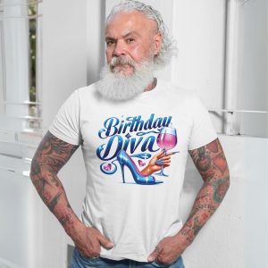 Birthday Diva T Shirt E28093 Glam High Heel and Wine Glass Party Tee 7.jpg