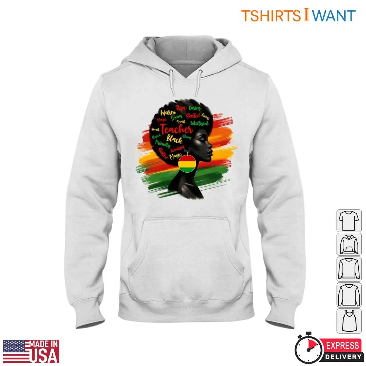 Black Teacher Power T Shirt Afro Silhouette with Zimbabwean Flag and Empowering Words 4 1.jpg