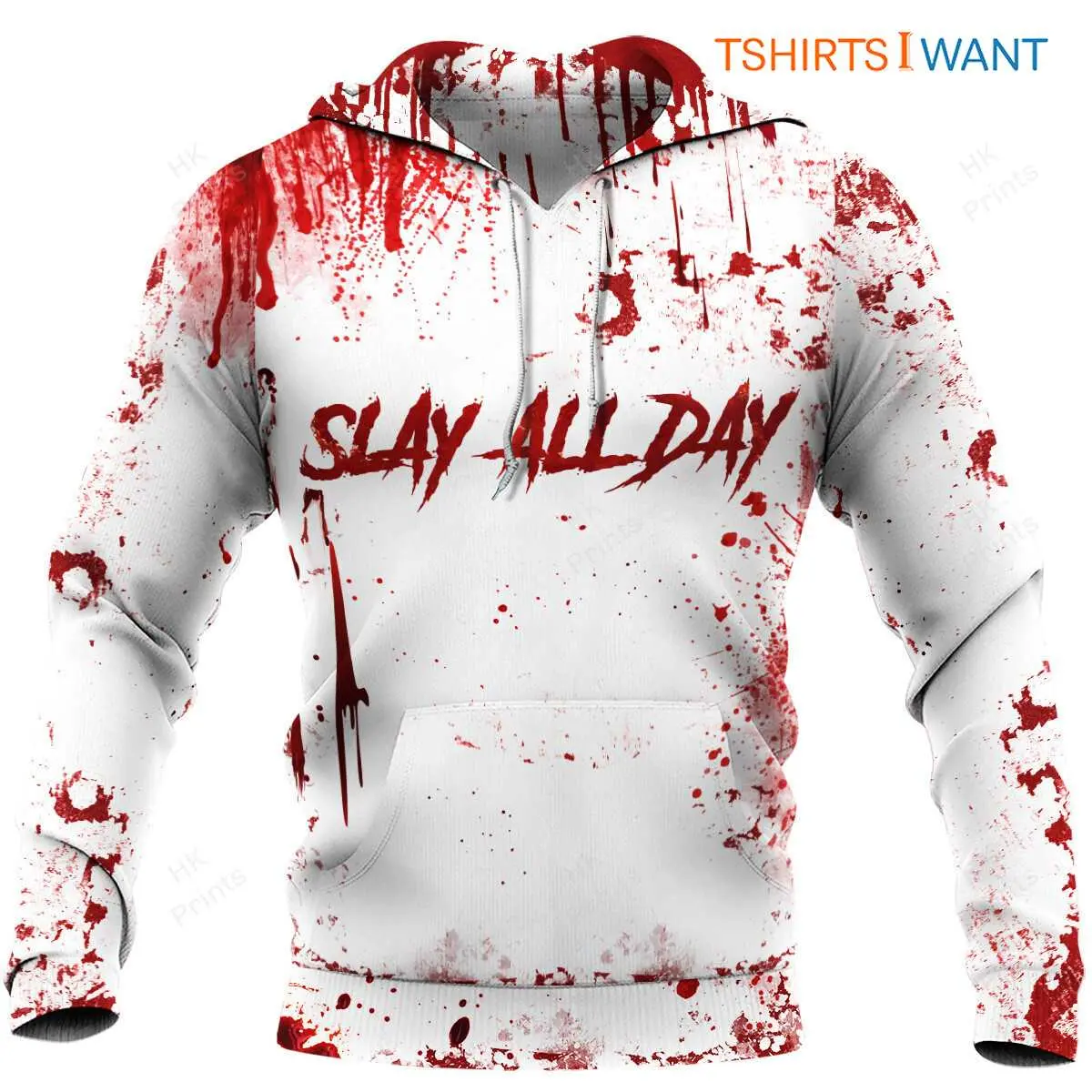 Blood Splatter Hoodie - 'Slay All Day' Graphic Print, Halloween Apparel 1 Blood Splatter Hoodie Slay All Day Halloween Apparel 1 1.jpg
