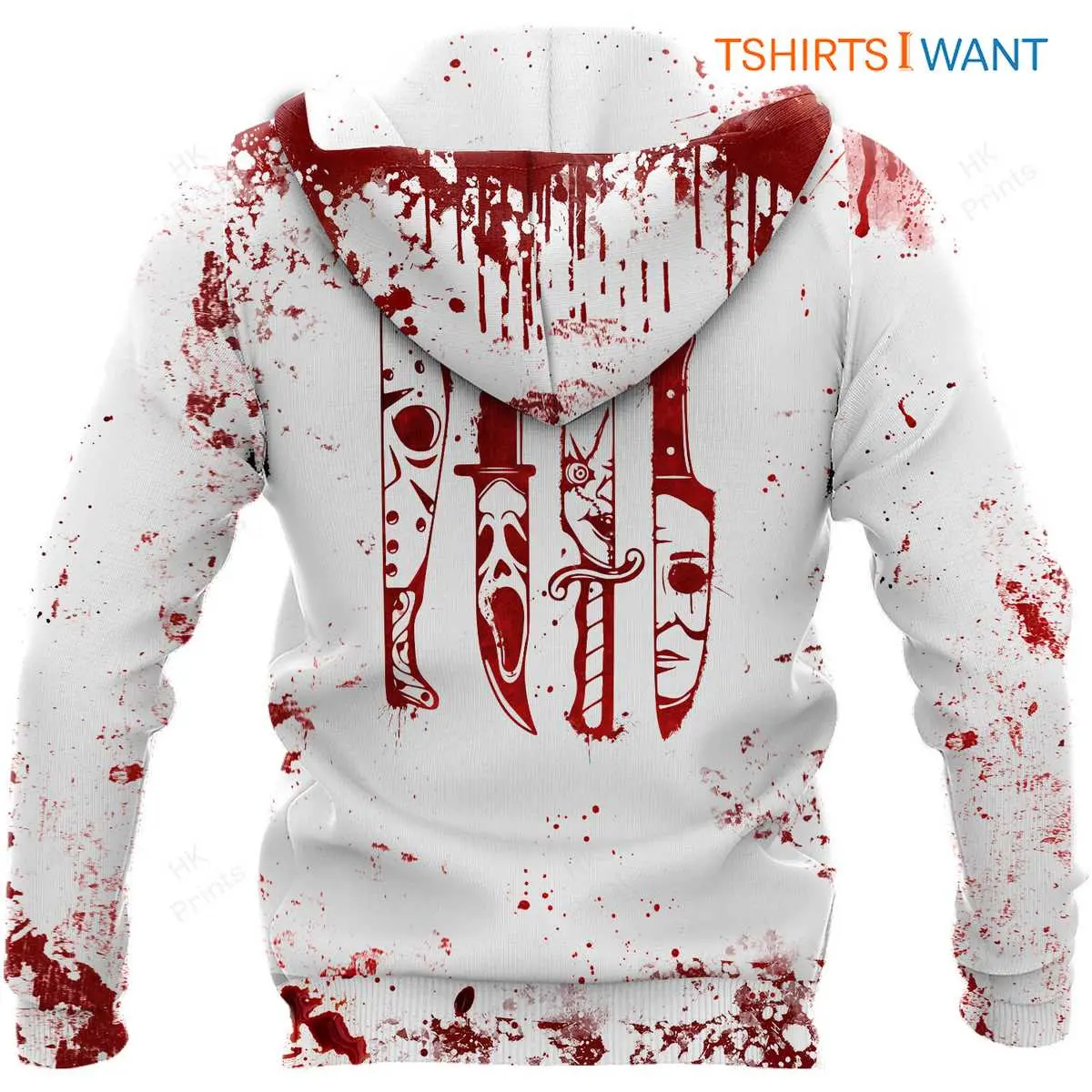 Blood Splatter Hoodie - 'Slay All Day' Graphic Print, Halloween Apparel 7 Blood Splatter Hoodie Detail