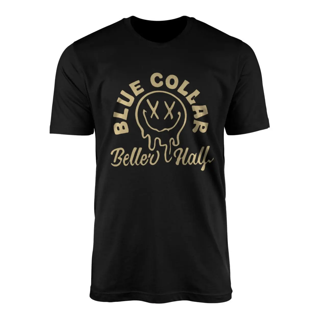 Blue Collar Belles Half Drip Smiley T Shirt E28093 Retro Graphic Tee Unisex Black Shirt 1.jpg