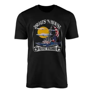 Boats N Hoes Retro Sailboat Tee E28093 Funny Patriotic Shirt 1.jpg
