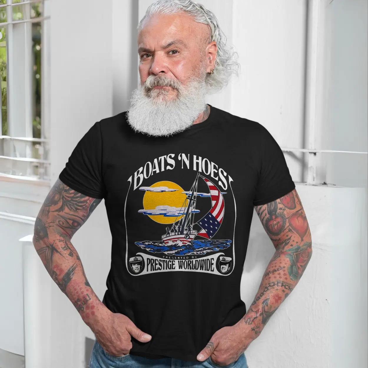 Boats N Hoes Retro Sailboat Tee E28093 Funny Patriotic Shirt 7.jpg