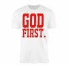 Bold Faith T Shirt E28093 GOD FIRST Red Christian Statement Tee 1.jpg