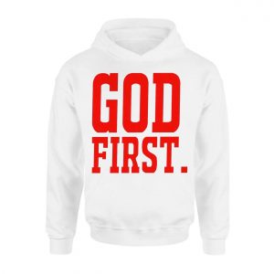 Bold Faith T Shirt E28093 GOD FIRST Red Christian Statement Tee 2.jpg
