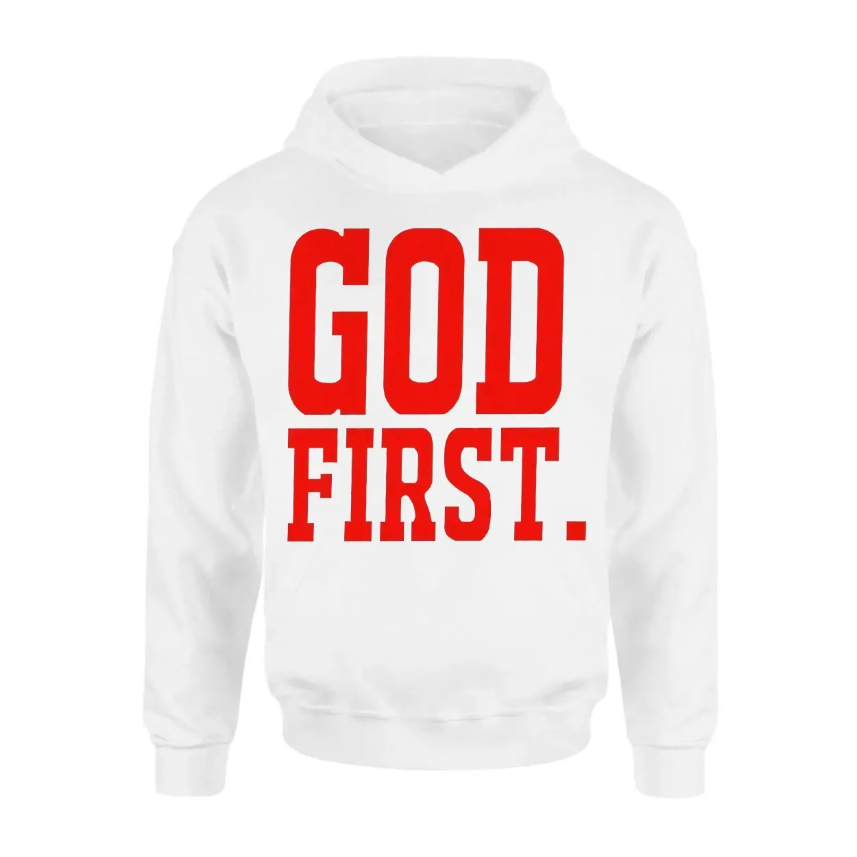 Bold Faith T Shirt E28093 GOD FIRST Red Christian Statement Tee 2.jpg