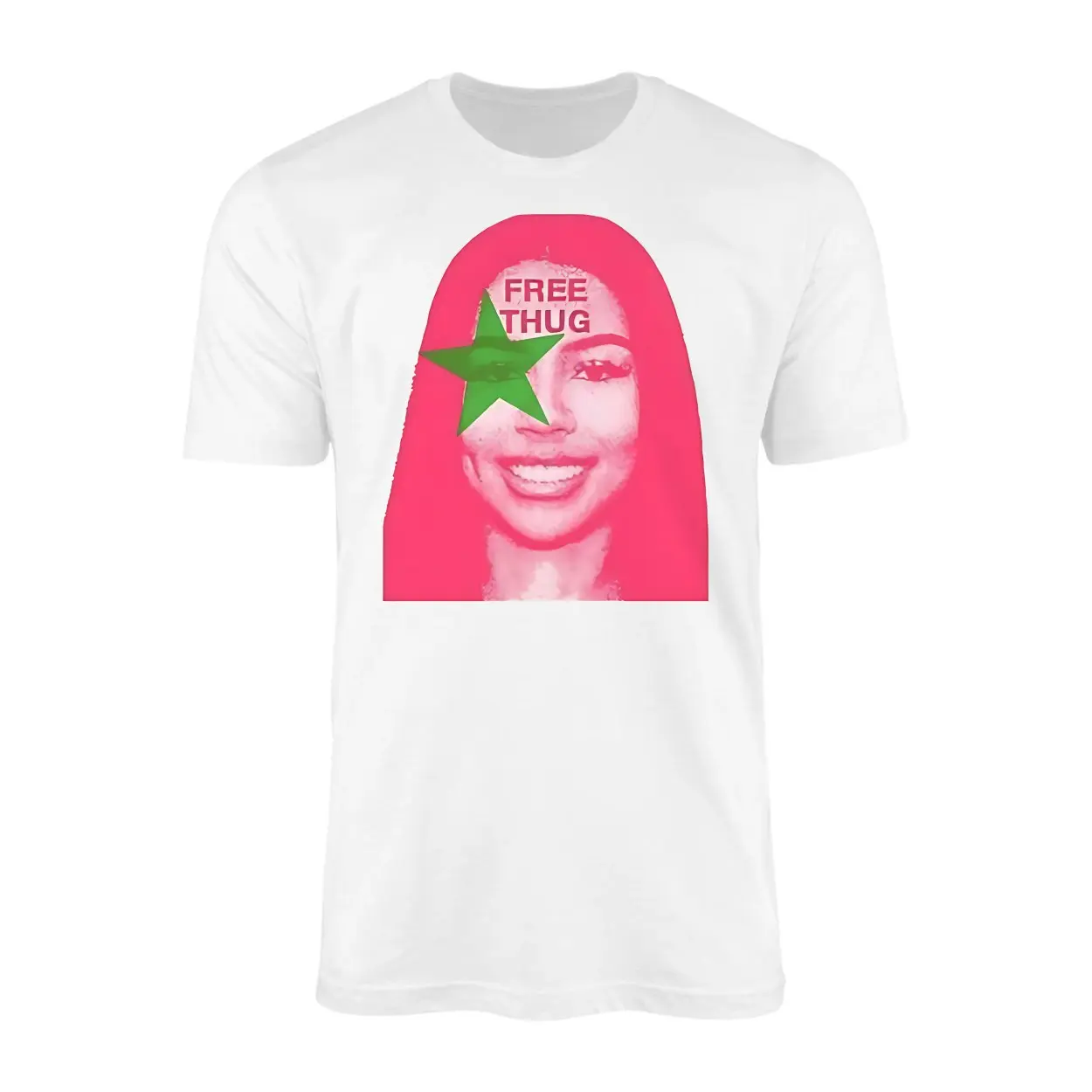 Bold Mariah Pink Star T Shirt Big Face Graphic Thug Style Tee 1 1.jpg