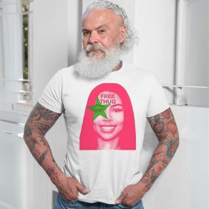 Bold Mariah Pink Star T Shirt Big Face Graphic Thug Style Tee 7 1.jpg