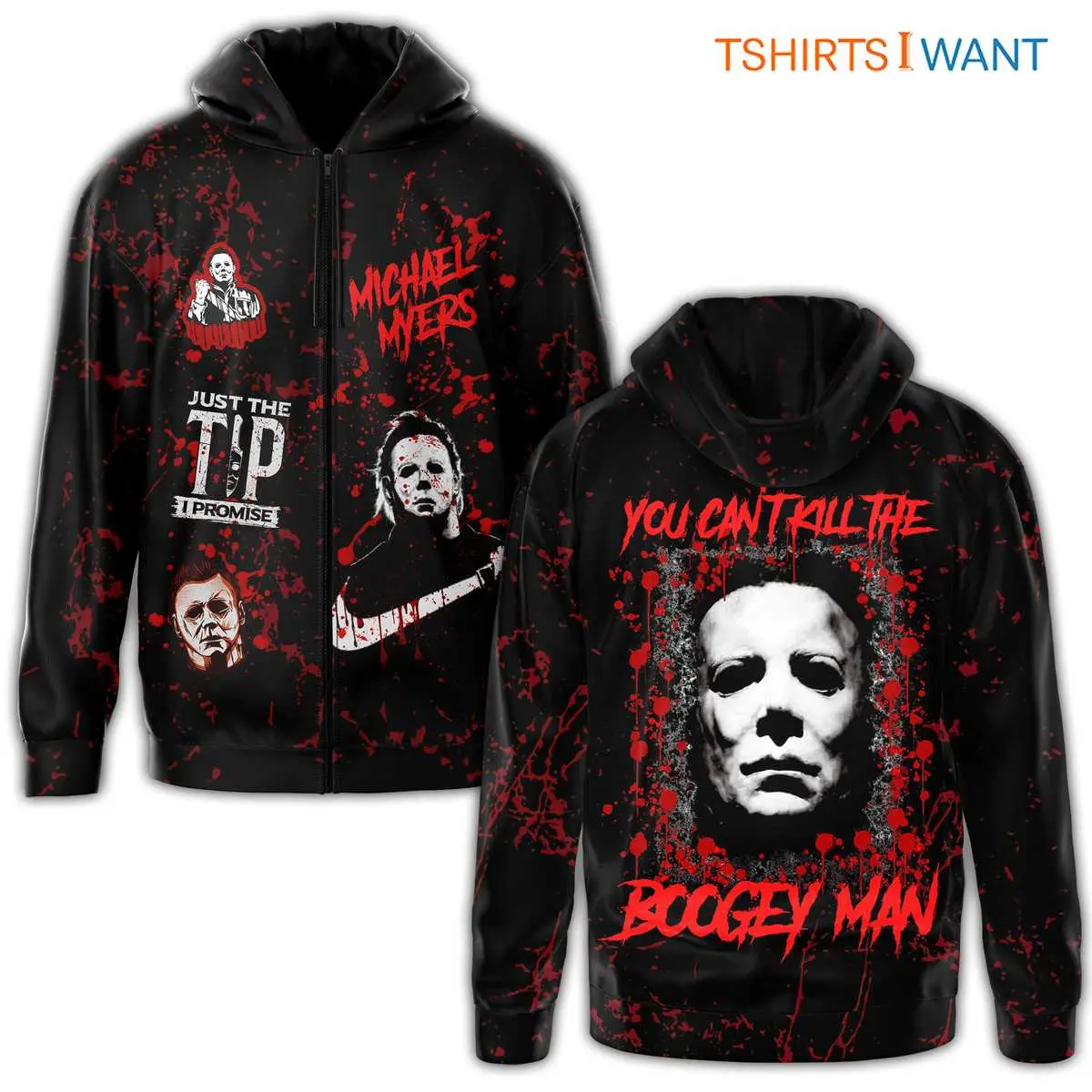 Boogey Man Costume Michael Myers Hoodie - You Can't Kill, Spooky Season 3D Printed Apparel 8 Boogey Man Costume Michael Myers You Can't Kill Hoodie Front
