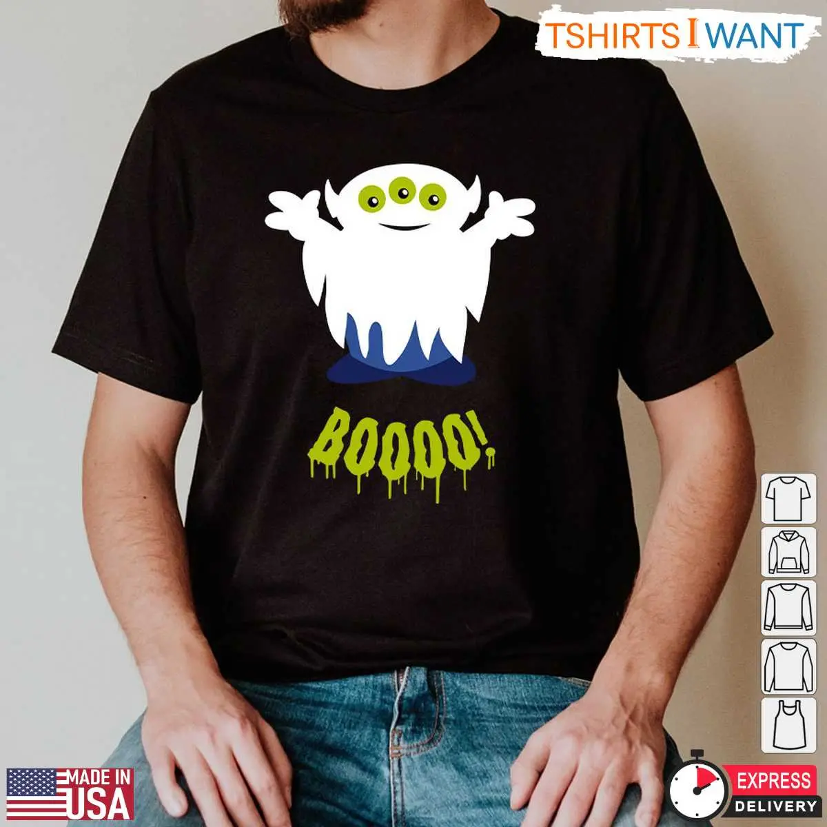 Boooo Aliens T Shirt Toy Story Disney Halloween Cartoon Graphic Tee 3 1.jpg