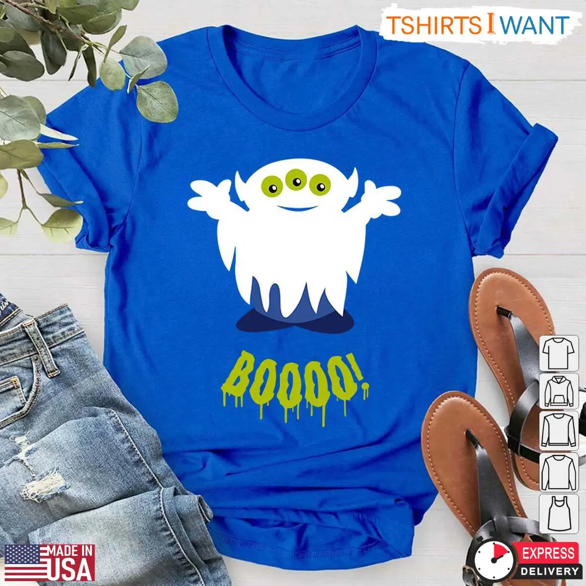 Boooo Aliens T Shirt Toy Story Disney Halloween Cartoon Graphic Tee 5 1.jpg