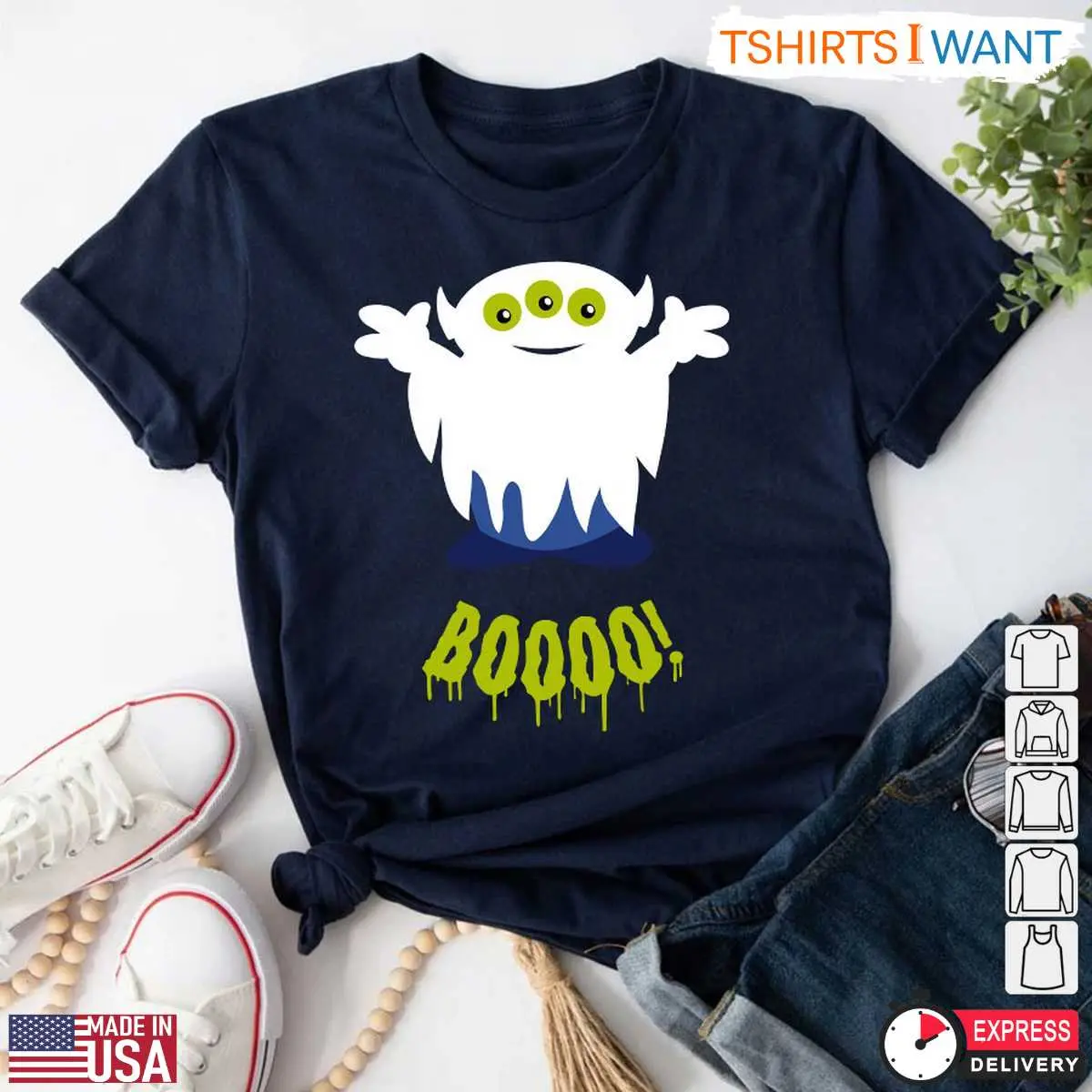 Boooo Aliens T Shirt Toy Story Disney Halloween Cartoon Graphic Tee 6 1.jpg