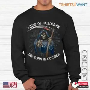 Born In October: Kings Of Halloween Grim Reaper October Birthday Shirt 8 Born In October Halloween Kings Birthday 3 1.jpg
