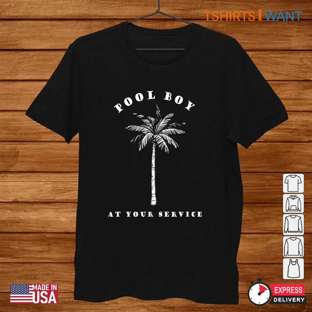 Boy Halloween Shirt: Pool Boy At Your Service Coconut Tree Funny Halloween Tee 8 Boy Halloween Shirt Pool Boy Service Costume 1