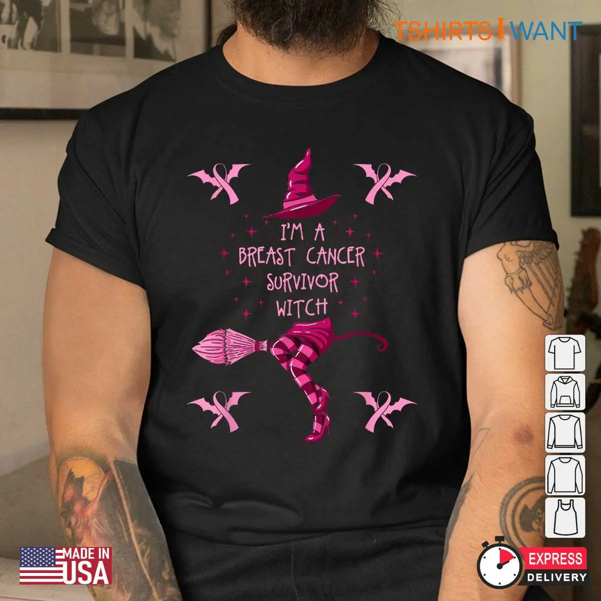 Breast Cancer Halloween Pink Ribbon Witch Survivor Tee 4 1.jpg