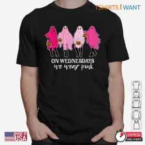 Breast Cancer Halloween Shirts: On Wednesday We Wear Pink Ghost Breast Cancer Awareness 6 Breast Cancer Halloween Shirts Pink Ghost Awareness 2 1.jpg