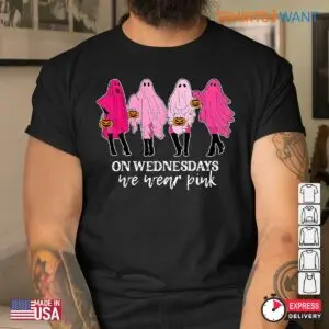 Breast Cancer Halloween Shirts: On Wednesday We Wear Pink Ghost Breast Cancer Awareness 8 Breast Cancer Halloween Shirts Pink Ghost Awareness 4 1.jpg